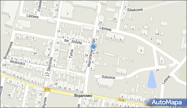 Bojanowo, Marcinkowskiego, 7, mapa Bojanowo