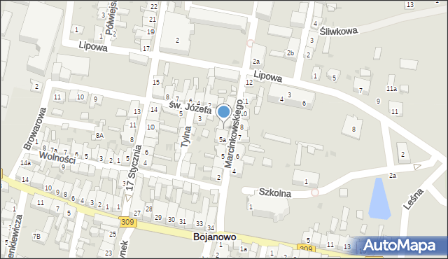 Bojanowo, Marcinkowskiego, 9, mapa Bojanowo