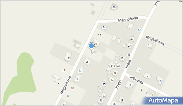 Bolechówko, Magnoliowa, 18, mapa Bolechówko