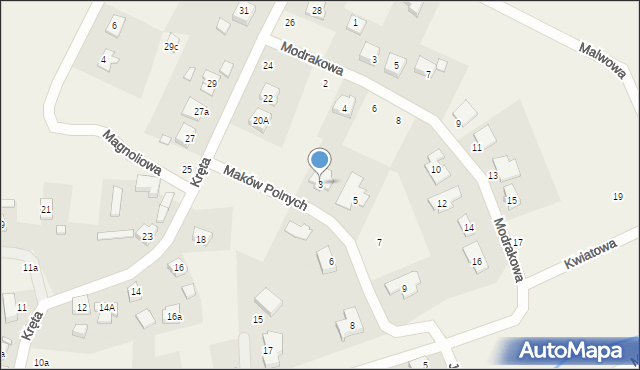 Bolechówko, Maków Polnych, 3, mapa Bolechówko