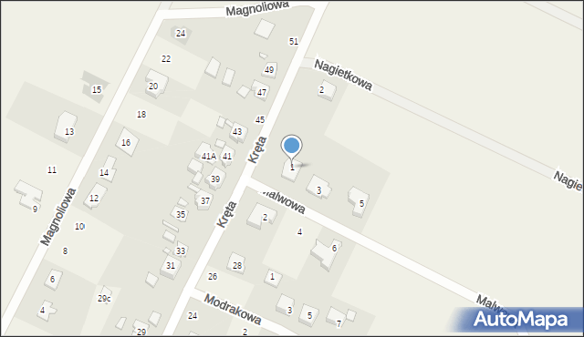 Bolechówko, Malwowa, 1, mapa Bolechówko