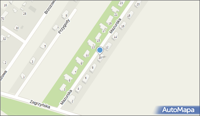 Borowa Góra, Mazurska, 10, mapa Borowa Góra