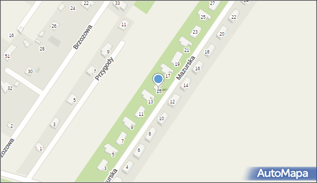 Borowa Góra, Mazurska, 15, mapa Borowa Góra