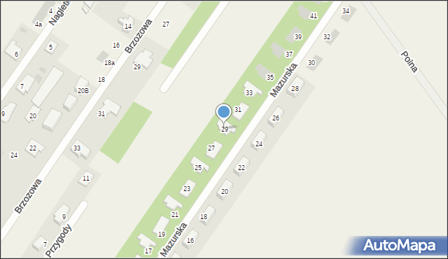Borowa Góra, Mazurska, 29, mapa Borowa Góra
