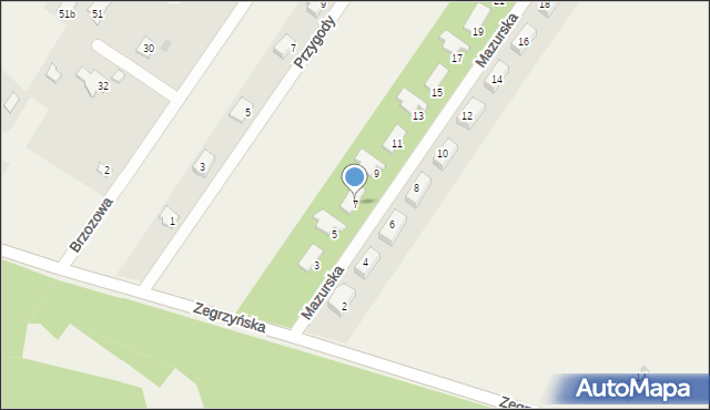 Borowa Góra, Mazurska, 7, mapa Borowa Góra