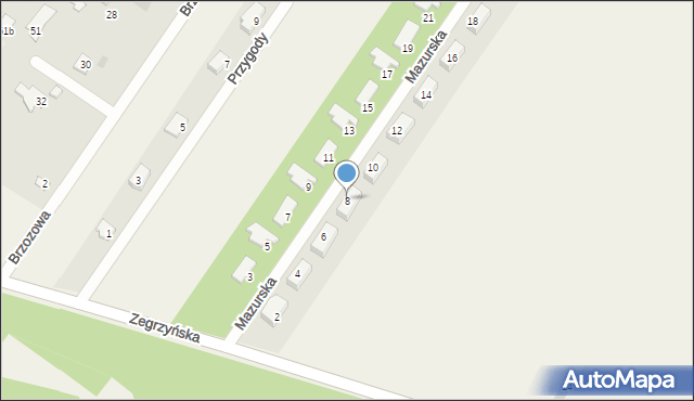 Borowa Góra, Mazurska, 8, mapa Borowa Góra