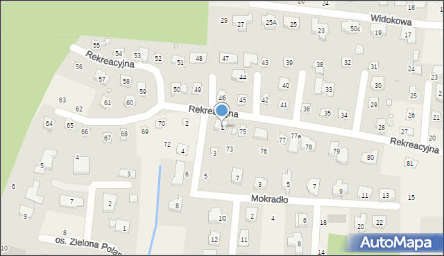 Borówiec, Mała Rekreacyjna, 1, mapa Borówiec