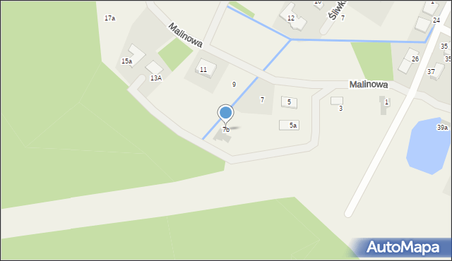 Borówiec, Malinowa, 7b, mapa Borówiec