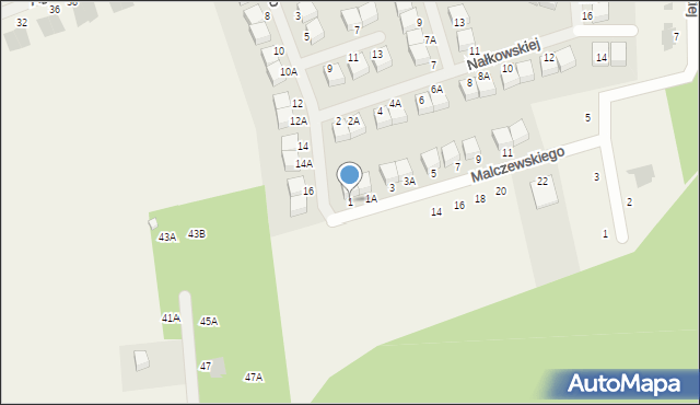 Borowiec, Malczewskiego Jacka, 1, mapa Borowiec