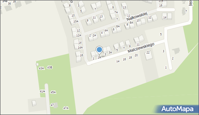 Borowiec, Malczewskiego Jacka, 1A, mapa Borowiec
