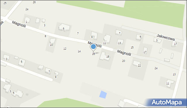 Boża Wola, Magnolii, 16, mapa Boża Wola