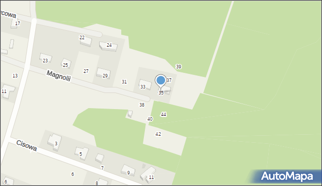 Boża Wola, Magnolii, 35, mapa Boża Wola