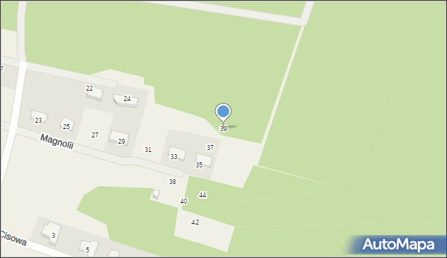Boża Wola, Magnolii, 39, mapa Boża Wola