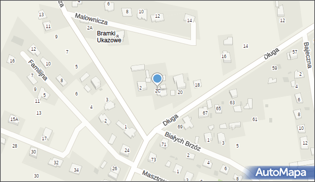 Bramki, Malownicza, 2C, mapa Bramki
