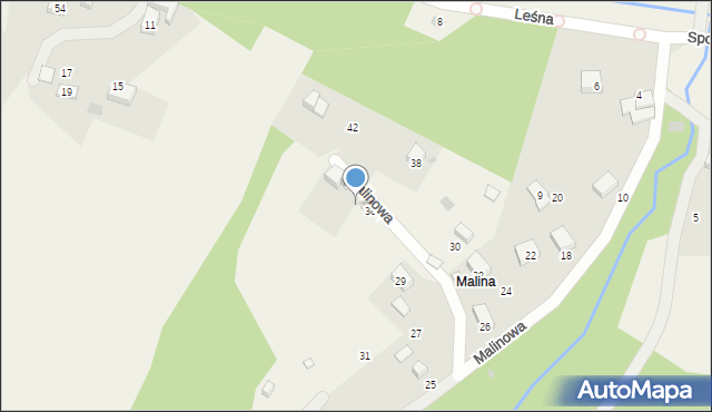 Brenna, Malinowa, 40, mapa Brenna