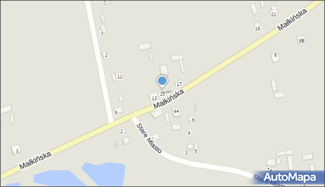 Brok, Małkińska, 15, mapa Brok