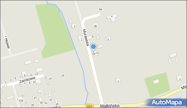 Brok, Małkińska, 1A, mapa Brok