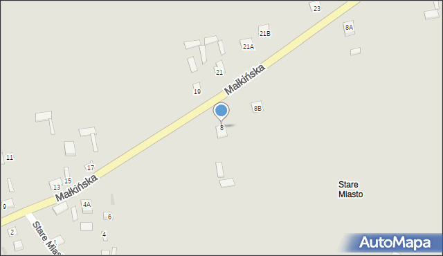 Brok, Małkińska, 8, mapa Brok