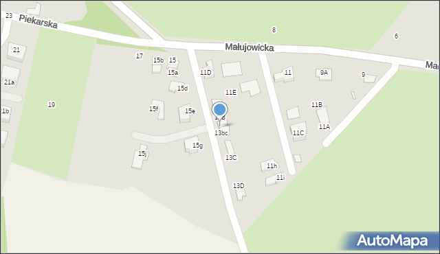 Brzeg, Małujowicka, 13bb, mapa Brzeg