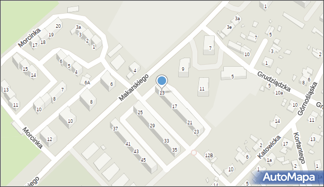 Brzeg, Makarskiego, ks., 13, mapa Brzeg