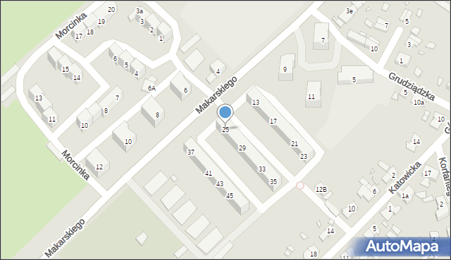 Brzeg, Makarskiego, ks., 25, mapa Brzeg