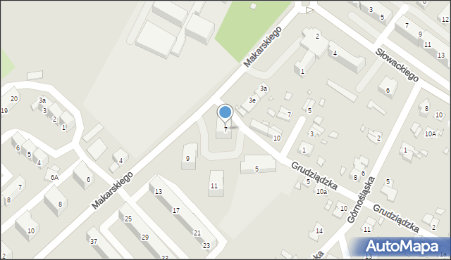 Brzeg, Makarskiego, ks., 7, mapa Brzeg