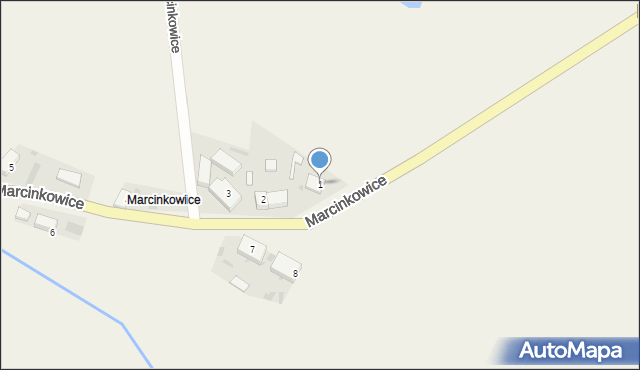 Brzeście, Marcinkowice, 1, mapa Brzeście