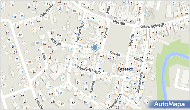 Brzesko, Matejki Jana, 2, mapa Brzesko
