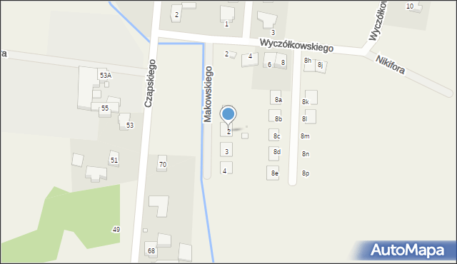 Brzezie k. Sulechowa, Makowskiego Tadeusza, 2, mapa Brzezie k. Sulechowa