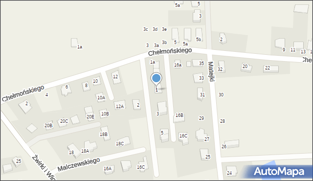 Brzezie k. Sulechowa, Malczewskiego Jacka, 1, mapa Brzezie k. Sulechowa