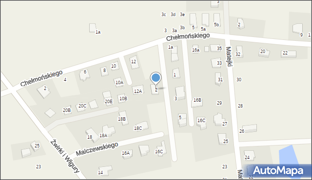 Brzezie k. Sulechowa, Malczewskiego Jacka, 2, mapa Brzezie k. Sulechowa