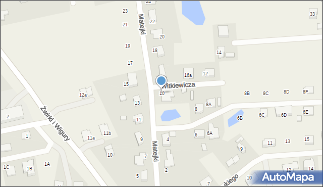 Brzezie k. Sulechowa, Matejki Jana, 10, mapa Brzezie k. Sulechowa