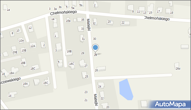 Brzezie k. Sulechowa, Matejki Jana, 28, mapa Brzezie k. Sulechowa