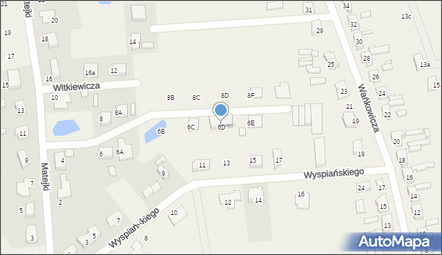 Brzezie k. Sulechowa, Matejki Jana, 6D, mapa Brzezie k. Sulechowa