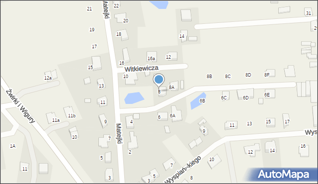 Brzezie k. Sulechowa, Matejki Jana, 8, mapa Brzezie k. Sulechowa