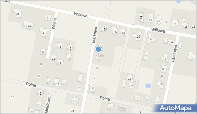 Brzezina, Markowa, 3, mapa Brzezina