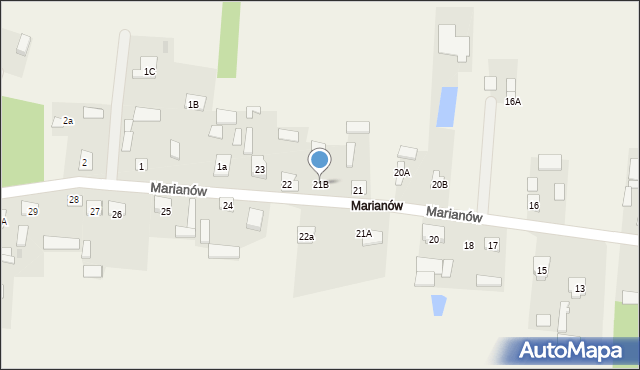 Brzezinów, Marianów, 21B, mapa Brzezinów