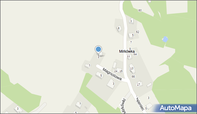 Brzyczyna, Magnoliowa, 2, mapa Brzyczyna