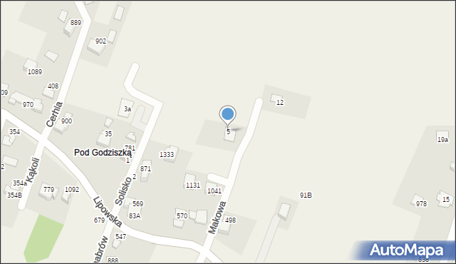 Buczkowice, Makowa, 5, mapa Buczkowice