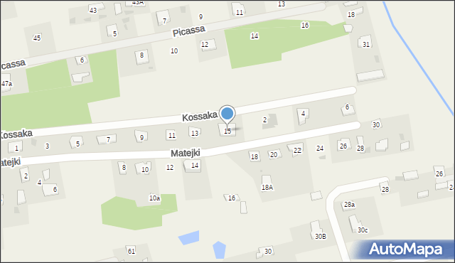 Budy-Grzybek, Matejki Jana, 15, mapa Budy-Grzybek