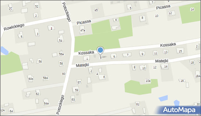 Budy-Grzybek, Matejki Jana, 3, mapa Budy-Grzybek