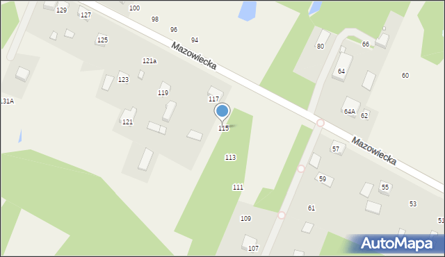 Budy Zaklasztorne, Mazowiecka, 115, mapa Budy Zaklasztorne