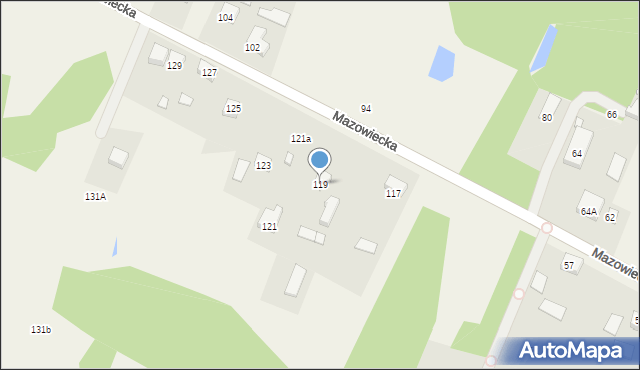 Budy Zaklasztorne, Mazowiecka, 119, mapa Budy Zaklasztorne
