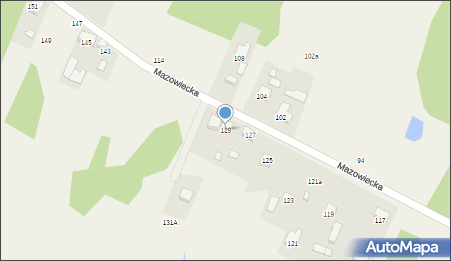 Budy Zaklasztorne, Mazowiecka, 129, mapa Budy Zaklasztorne