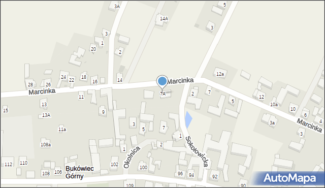 Bukówiec Górny, Marcinka Ludwika, 7A, mapa Bukówiec Górny