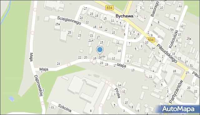 Bychawa, Maja Dominika, ks., 14, mapa Bychawa