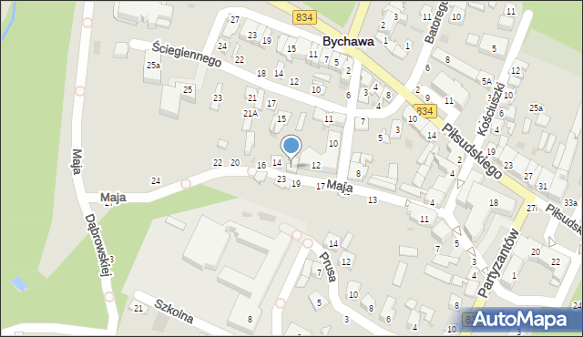 Bychawa, Maja Dominika, ks., 14a, mapa Bychawa