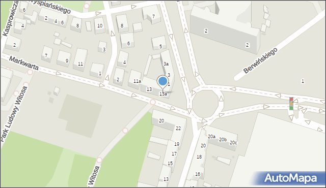 Bydgoszcz, Markwarta Ryszarda, ks., 13a, mapa Bydgoszczy