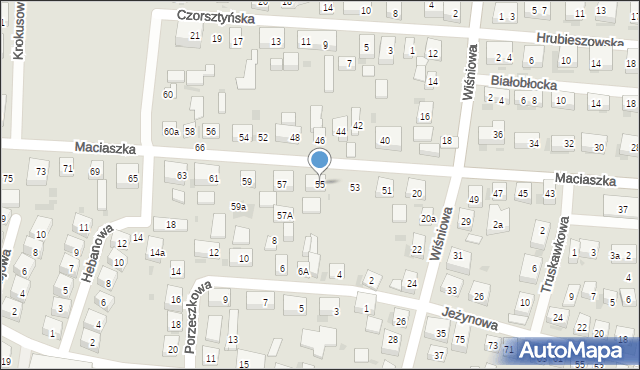 Bydgoszcz, Maciaszka Jana, 55, mapa Bydgoszczy