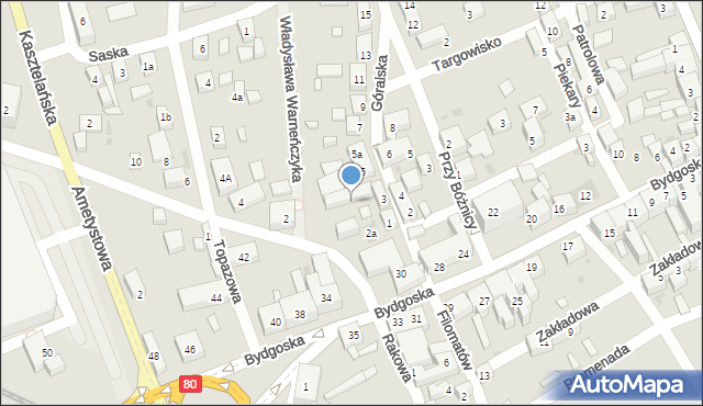 Bydgoszcz, Mączna, 2b, mapa Bydgoszczy